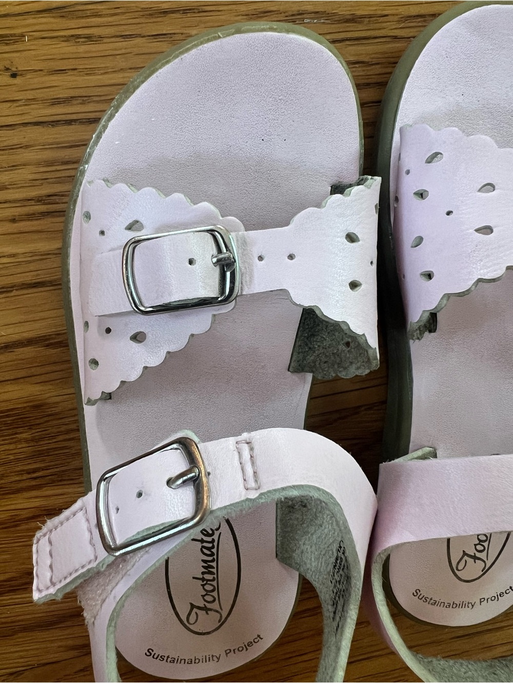 FootMates Light Pink Scalloped Buckle Sandals - Picture 6 of 6